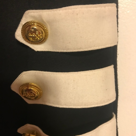 Navy Blue, White, and Gold Detail Sailor Dress - Picture 2 of 4